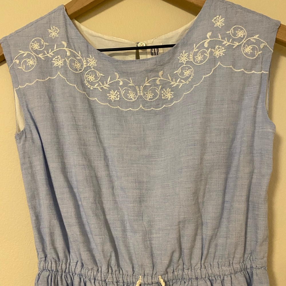 GAP Light Blue Embroidered Kids Dress